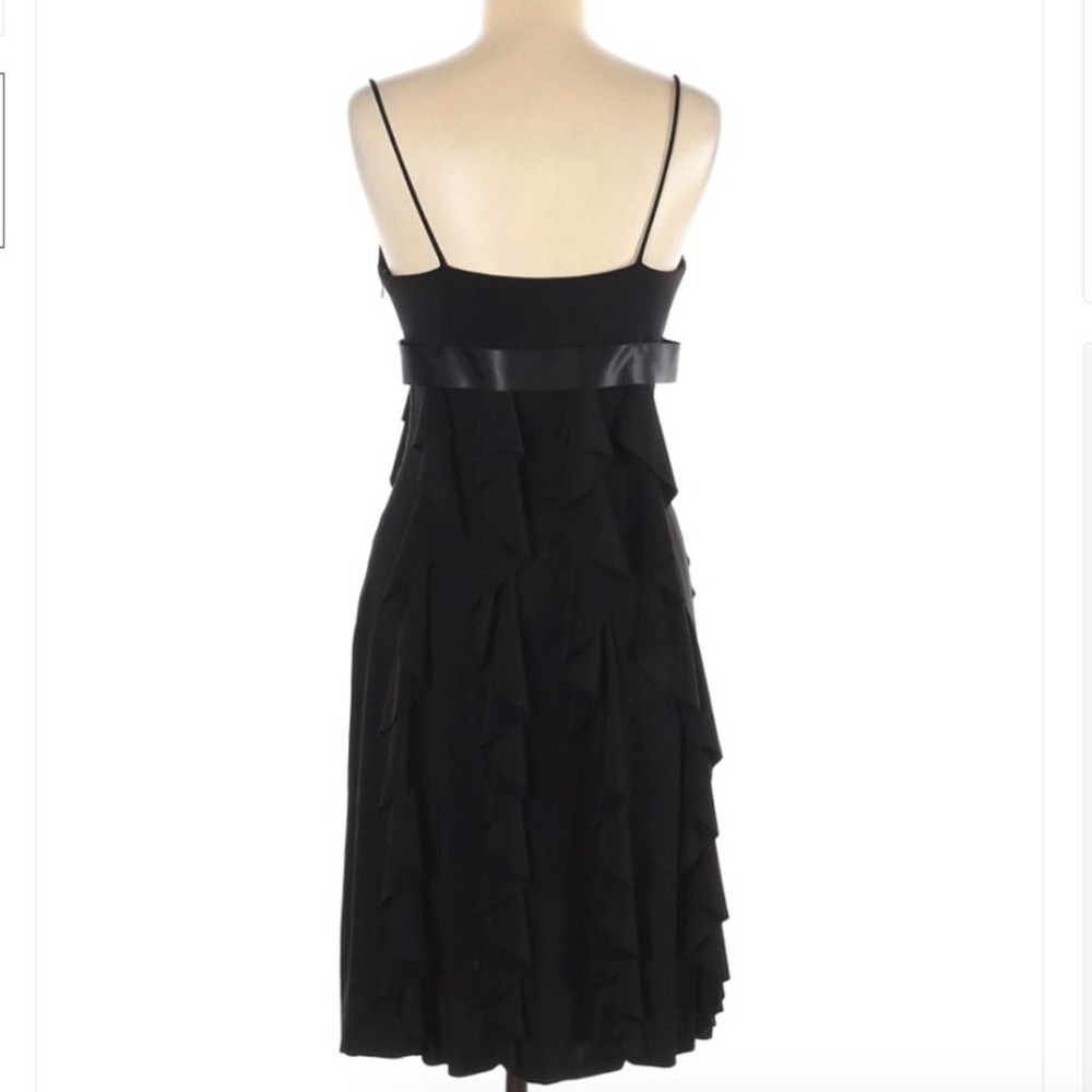 Cache Black Ruffled Jersey Dress Size 8 - Picture 2 of 4
